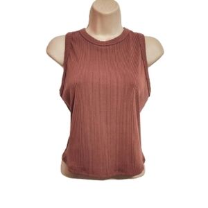 Briavia Bridgewater Ribbed Cropped Tank Top Pink 2XL